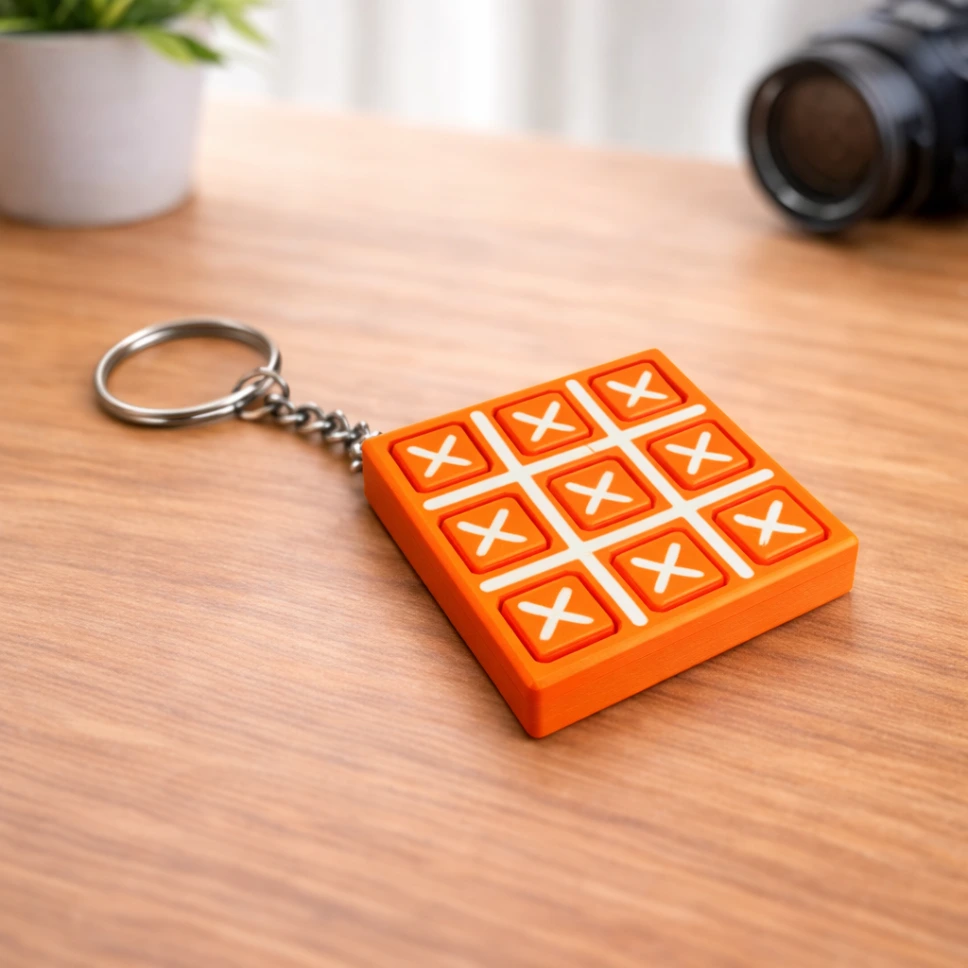 Tic Tac Toe Puzzle Keychain