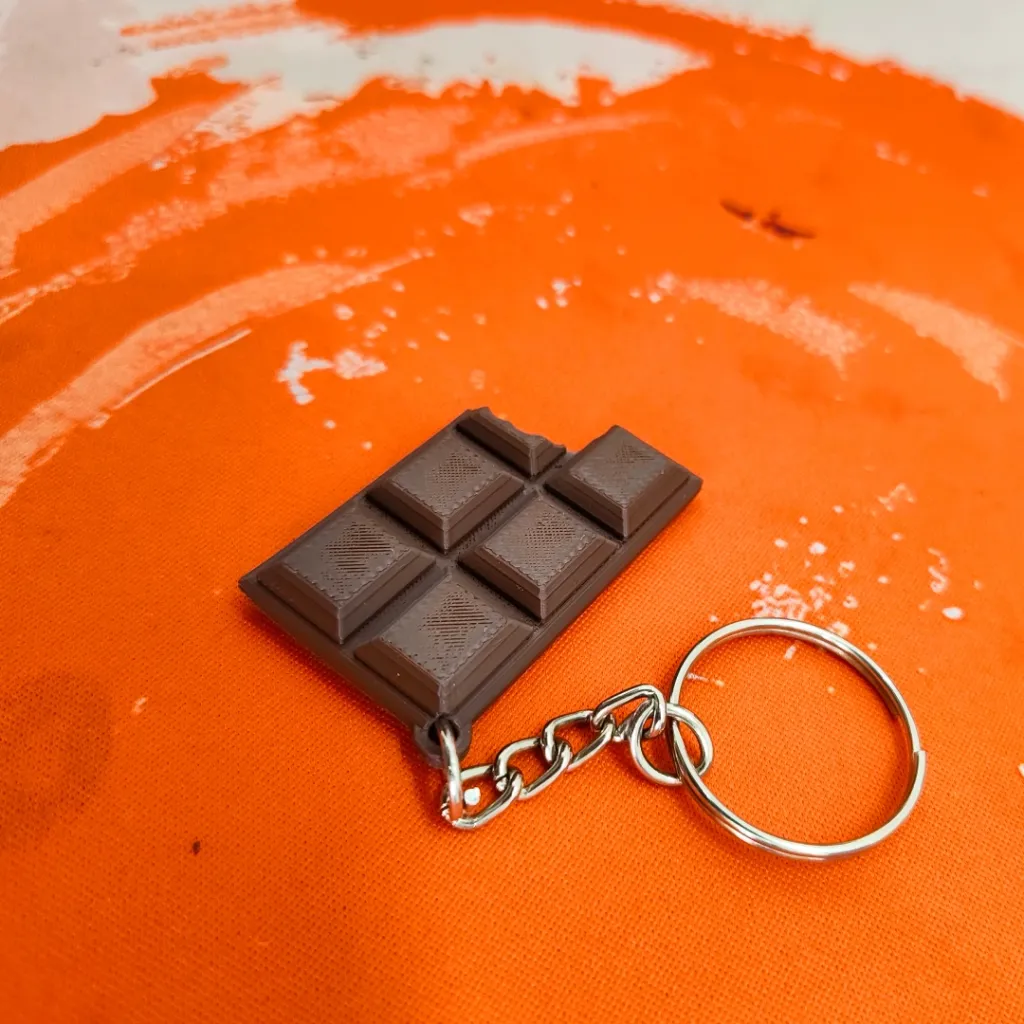 Mini Chocolate Bar Keychain for Keys & Bags