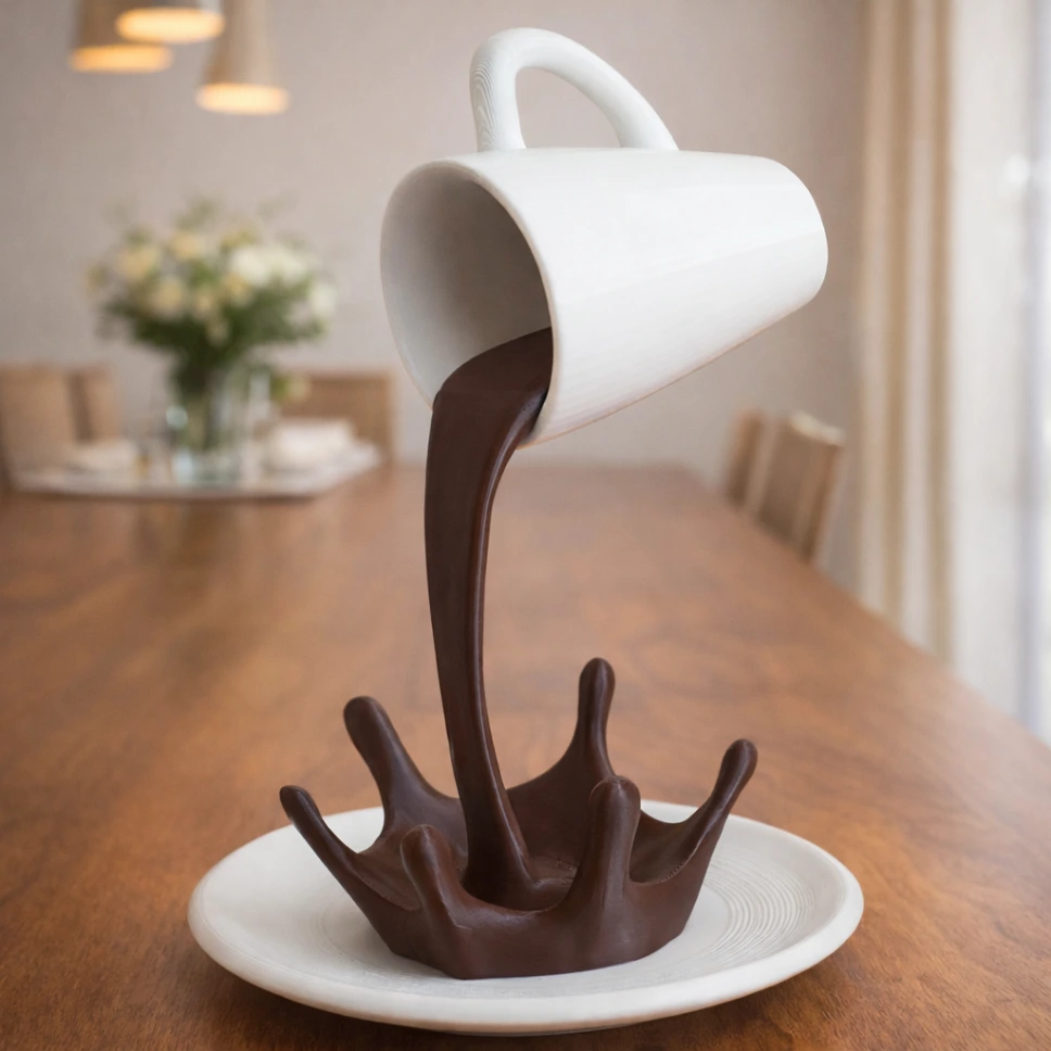 Floating Coffee Mug Illusion Showpiece
